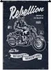 MuchoWow® Wandteppich Wandbehang Motorrad - Skelett - Retro Produktbild-Vorschau 1