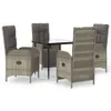 A set of outdoor dining furniture, including a table and four chairs, arranged on a white background. Voir les images du produit