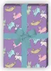 Fröhliches lila Geschenkpapier mit Hasen Kaninchen - Produktbild-Vorschau 1