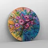 Wanduhr - Rund - Glasuhr - Blumenstrauß Blumen Öl - 30x30cm Produktbild-Vorschau 4