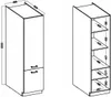 Technical drawing of a tall cabinet with dimensions. Náhľad obrázku produktu