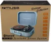 The image shows the packaging of a Muse MT-201 BVB turntable stereo system. Náhľad obrázku produktu