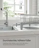 A kitchen scene with a sink, faucet, and a dish drying rack. Produktbild-Vorschau