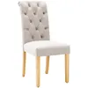 A single beige upholstered dining chair with tufted back and light wood legs, shown against a white background. Produktbild-Vorschau