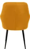 A single mustard yellow dining chair with black metal legs, shown from the back. Náhľad obrázku produktu