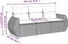 3-tlg. Garten-Sofagarnitur mit Kissen Schwarz Poly Rattan Produktbild-Vorschau 4