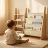 Relaxdays Bücherregal Kinder, 5 Stofftaschen & 4 offene Produktbild-Vorschau 2