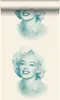 Origin Wallcoverings Tapete Marilyn Monroe Weiß und Türkis Produktbild-Vorschau 1