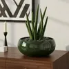 Doniczka osłonka misa ceramiczna zielony połysk Ø 19,5 cm Podgląd zdjęcia produktu 6