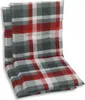 Two chair cushions with a red, gray, and white plaid pattern are stacked on top of each other. Produktbild-Vorschau