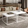 A modern living room scene with a couch, coffee tables, and decorative items. Produktbild-Vorschau