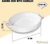 Pirofila Wilmax con manici, 2730 ml, porcellana bianca Anteprima dell’immagine prodotto 3