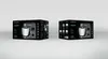 Two black product boxes for a stand mixer are displayed side-by-side against a light gray background. Produktbild-Vorschau