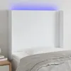 vidaXL LED Kopfteil Weiß 103x16x118/128 cm Kunstleder Produktbild-Vorschau 2