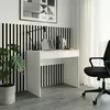 Schreibtisch FORDE - Geräumig - Mit Schublade - Weiß - Produktbild-Vorschau 1