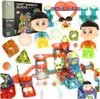 A colorful magnetic building block set with figures and a ball track, displayed on a white background. Náhled obrázku produktu
