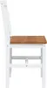 Side view of a white wooden chair with a brown wooden seat. Náhled obrázku produktu