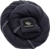 A dark gray Manduca sling is rolled up and placed on a white background. Produktbild-Vorschau