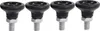 Four black knobs with silver bolts on a white background. Náhled obrázku produktu