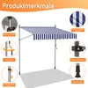 TolleTour Klemmmarkise 250x120cm Markise Höhenverstellbare Produktbild-Vorschau 3