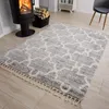 Teppich Wohnzimmer Schlafzimmer Hellgrau Grau Hochflor Produktbild-Vorschau 1