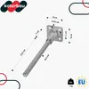 A diagram showing the dimensions and specifications of a metal post anchor. Produktbild-Vorschau