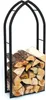 A black metal firewood rack filled with logs, photographed against a white background. Podgląd zdjęcia produktu