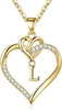TINGN 14K plaqué or zirconium coeur collier initial L - Or Voir les images du produit 1