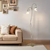 Stehlampe 169 cm E14 Weiß Gold aus Glas Metall Floral Produktbild-Vorschau 1
