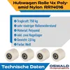 4 Stück Hubwagenrollen Polyamid Nylon 80 x 60 mm, Achse 20 Produktbild-Vorschau 4