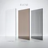 Three glass panels of different colors displayed upright against a neutral background. Produktbild-Vorschau