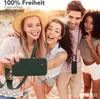 A group of four young friends taking a selfie on a beach during sunset, with two of them holding a smartphone with a green case and lanyard. Produktbild-Vorschau
