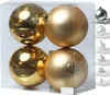 Christbaumkugel - Weihnachtsbaumkugel - bruchfest - D: 10cm - glänzend und matt - gold - 4er Set Produktbild-Vorschau
