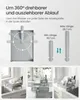 Collage showing a dish rack with features and in use. Produktbild-Vorschau
