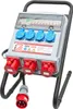 A portable power distribution unit with multiple outlets and circuit breakers, mounted on a stand. Anteprima dell’immagine prodotto
