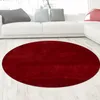 Tapis Shaggy Tapis à poils longs lavable antidérapant rouge Voir les images du produit 1