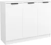 A white sideboard with three doors and black handles. Anteprima dell’immagine prodotto