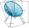 A diagram of a blue chair with dimensions indicated by lines and numbers. Náhled obrázku produktu
