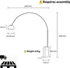 A technical drawing with dimensions of a floor lamp. Anteprima dell’immagine prodotto