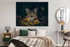 MuchoWow® Poster Katze - Gelb - Blumen - Botanisch 160x120 Produktbild-Vorschau 4