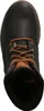 A top-down view of a black leather boot with brown laces. Anteprima dell’immagine prodotto