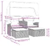 vidaXL Gartensofa 2-Sitzer mit Dach und Hockern Grau Poly Produktbild-Vorschau 8