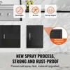 Collage of outdoor kitchen cabinet doors with marketing text and graphics. Podgląd zdjęcia produktu
