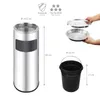 WELLGRO 2 in 1 Standaschenbecher Edelstahl für draußen – Produktbild-Vorschau 5