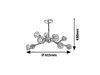 A technical drawing of a chandelier with dimensions indicated. Podgląd zdjęcia produktu
