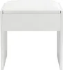 A white stool with a padded top, shown from the front. Náhľad obrázku produktu