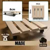 BigDean Pflanzenroller Holz 5er Set Eckig 30 cm - 120 Kg Produktbild-Vorschau 3