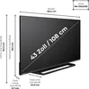 Diagram showing the dimensions of a television. Produktbild-Vorschau