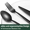 36 teiliges Edelstahl Besteckset mit Steakmesser Schwarz, Produktbild-Vorschau 3