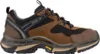 A side view of a brown and black hiking shoe against a white background. Produktbild-Vorschau